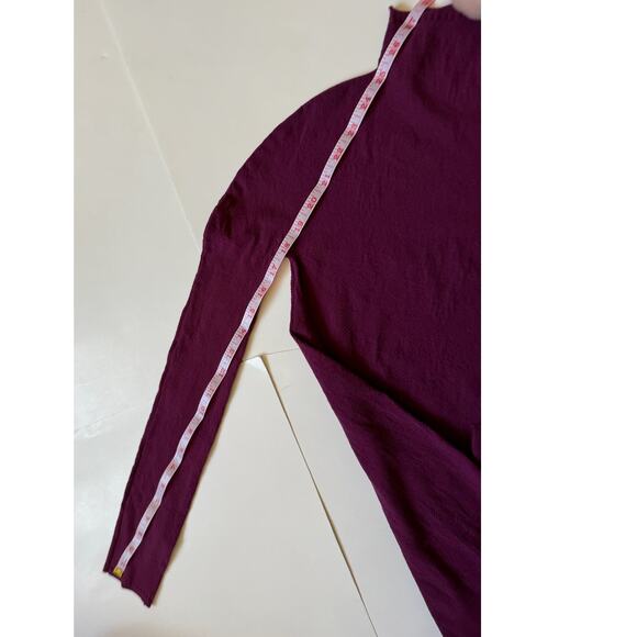 Intimately Free People Burgundy Cutout Mock Neck Long Sleeve Shirt Athletic - Picture 3 of 6